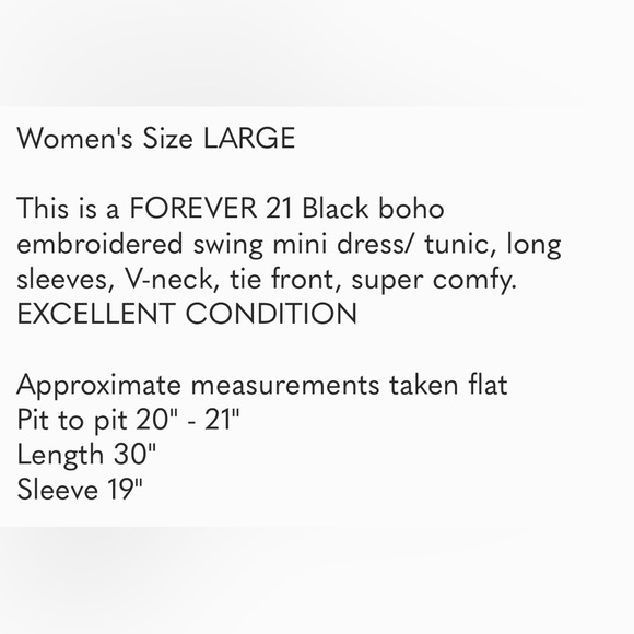 Boho Forever 21 babydoll dress with embroidery and tassels, Size L - Picture 8 of 8